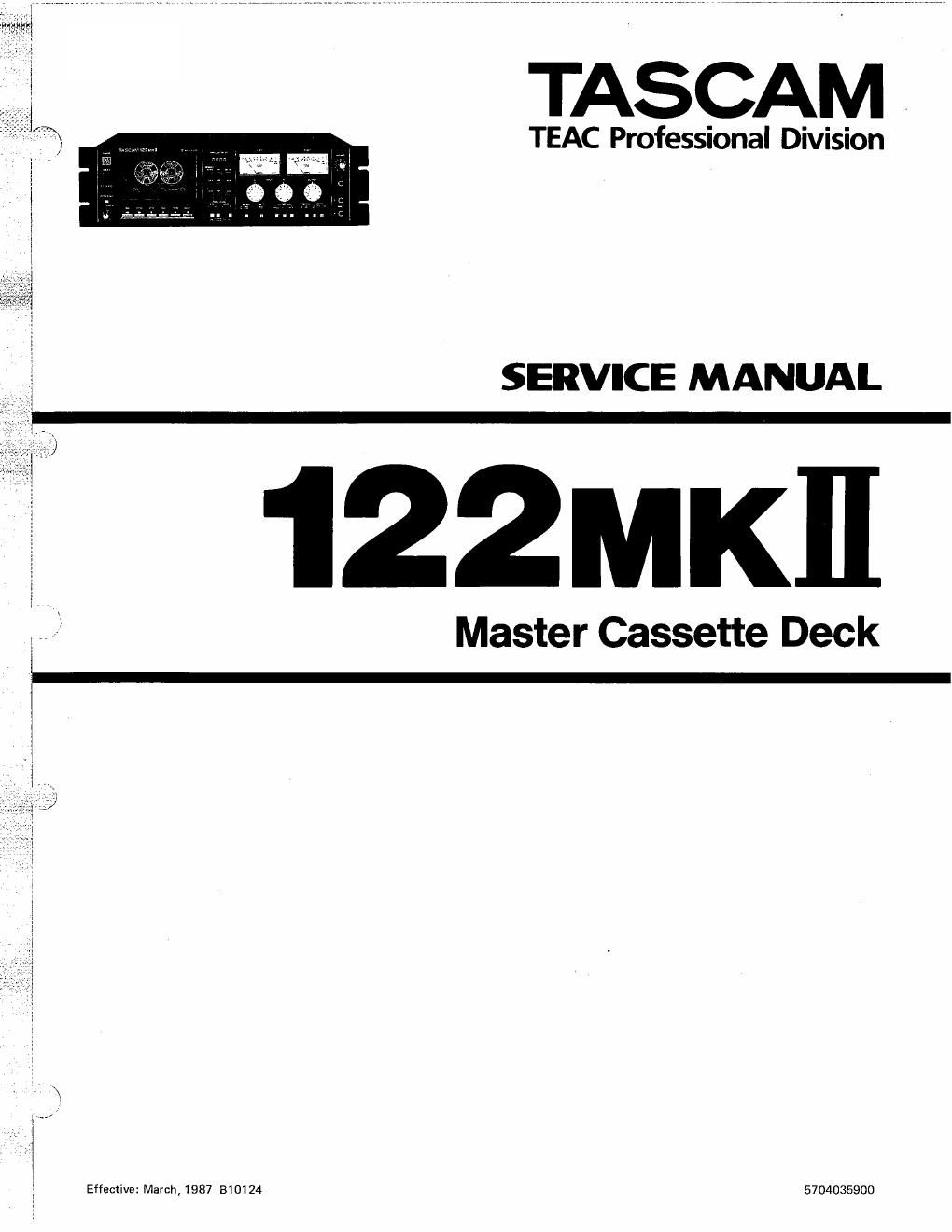 Tascam 122MKII Service Manual