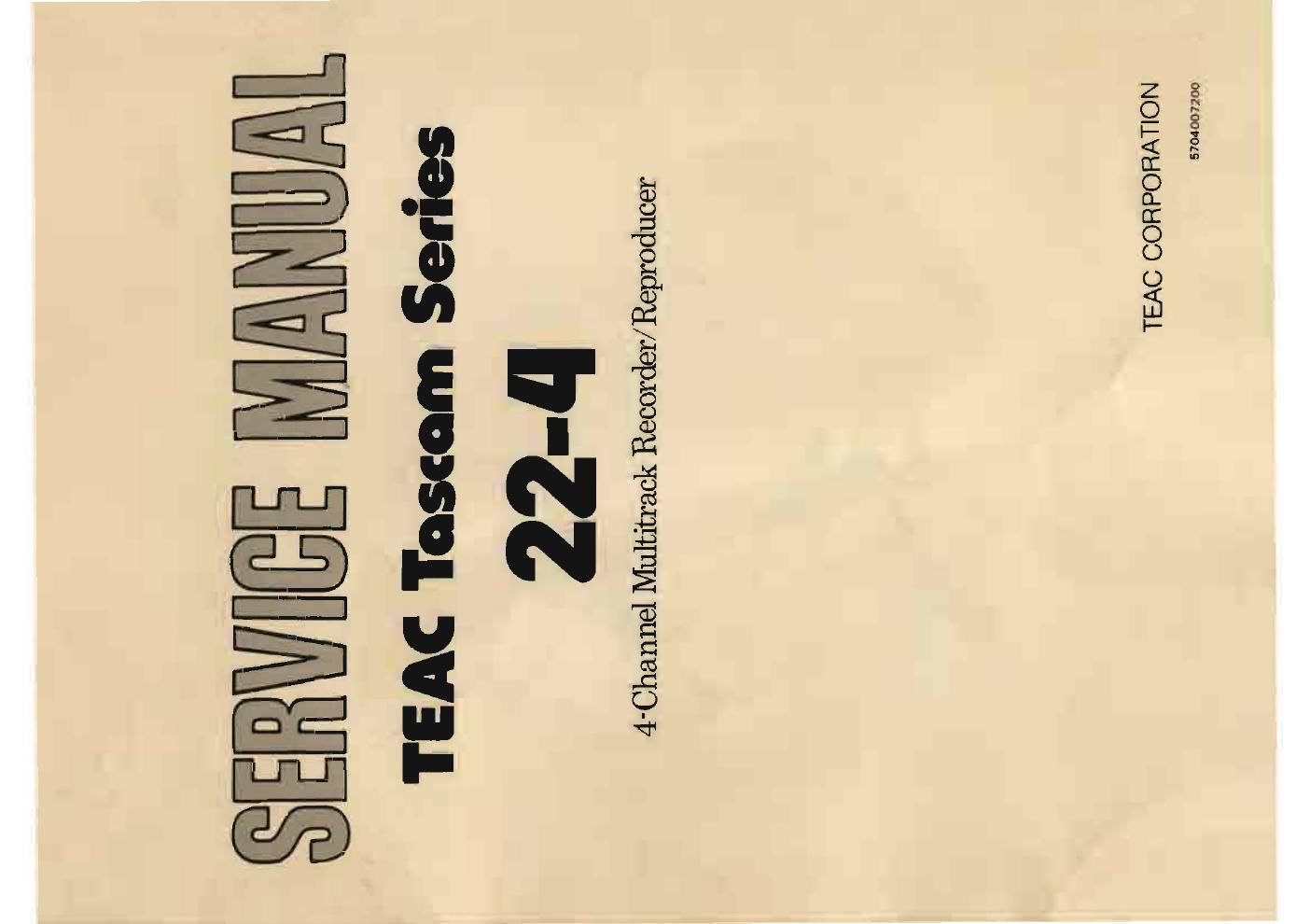 Tascam 22 4 Service Manual