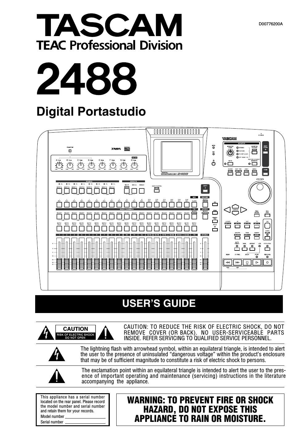 Tascam 2488 Owners Manual