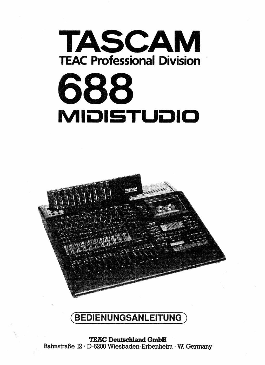 Tascam 688 Midistudio Service Manual