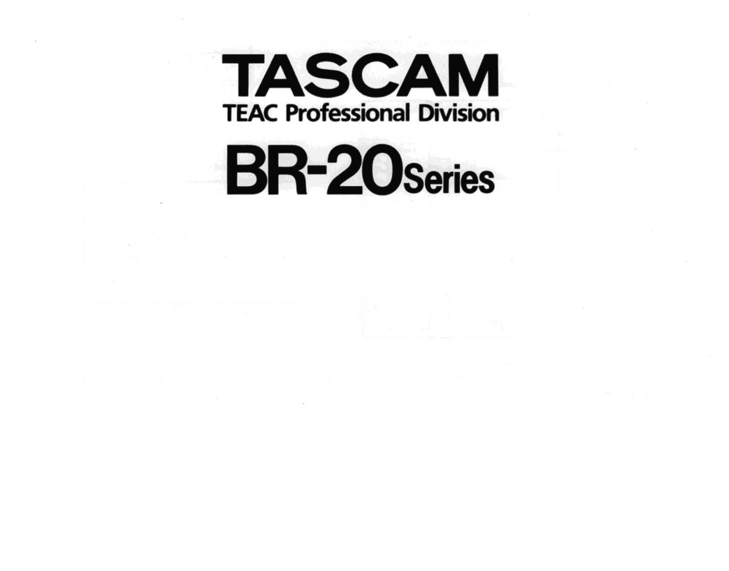 tascam br 20 service manual