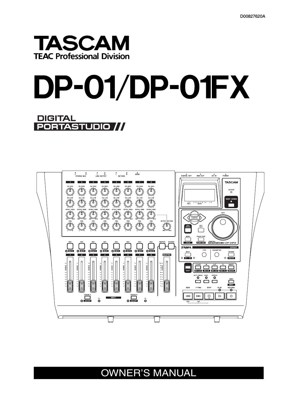 Tascam DP 01FX Owners Manual