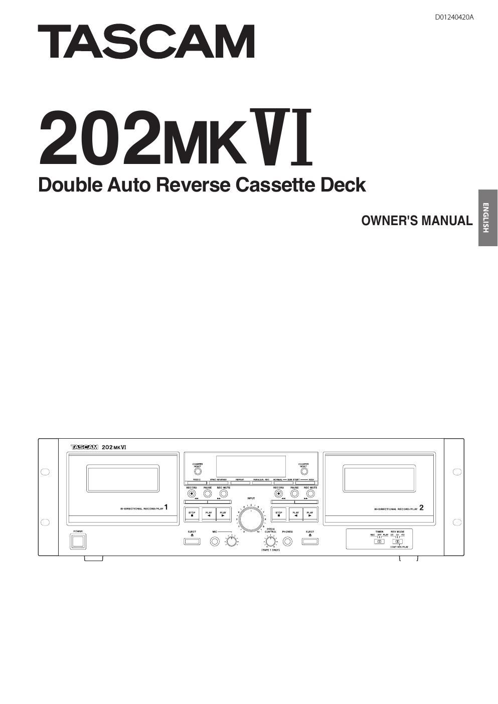 Tascam E 202 Mk6 Owners Manual