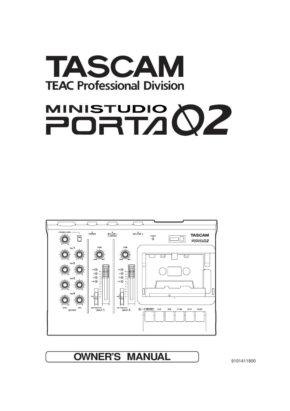 Tascam Porta 02 Owners Manual