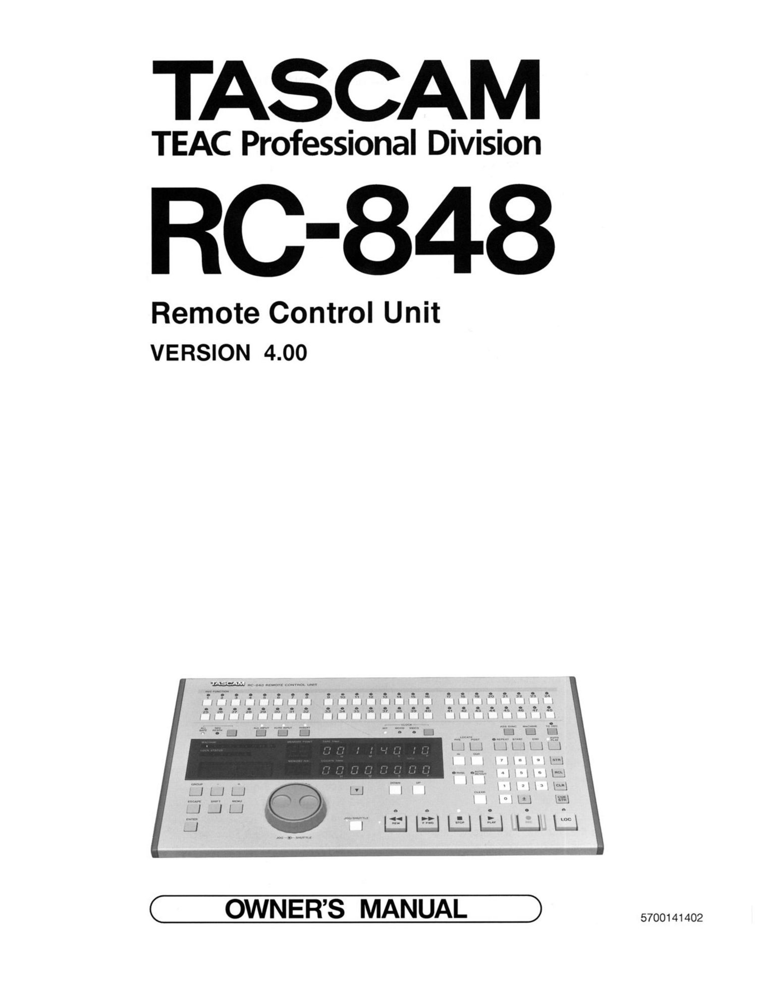tascam rc 848 owners manual