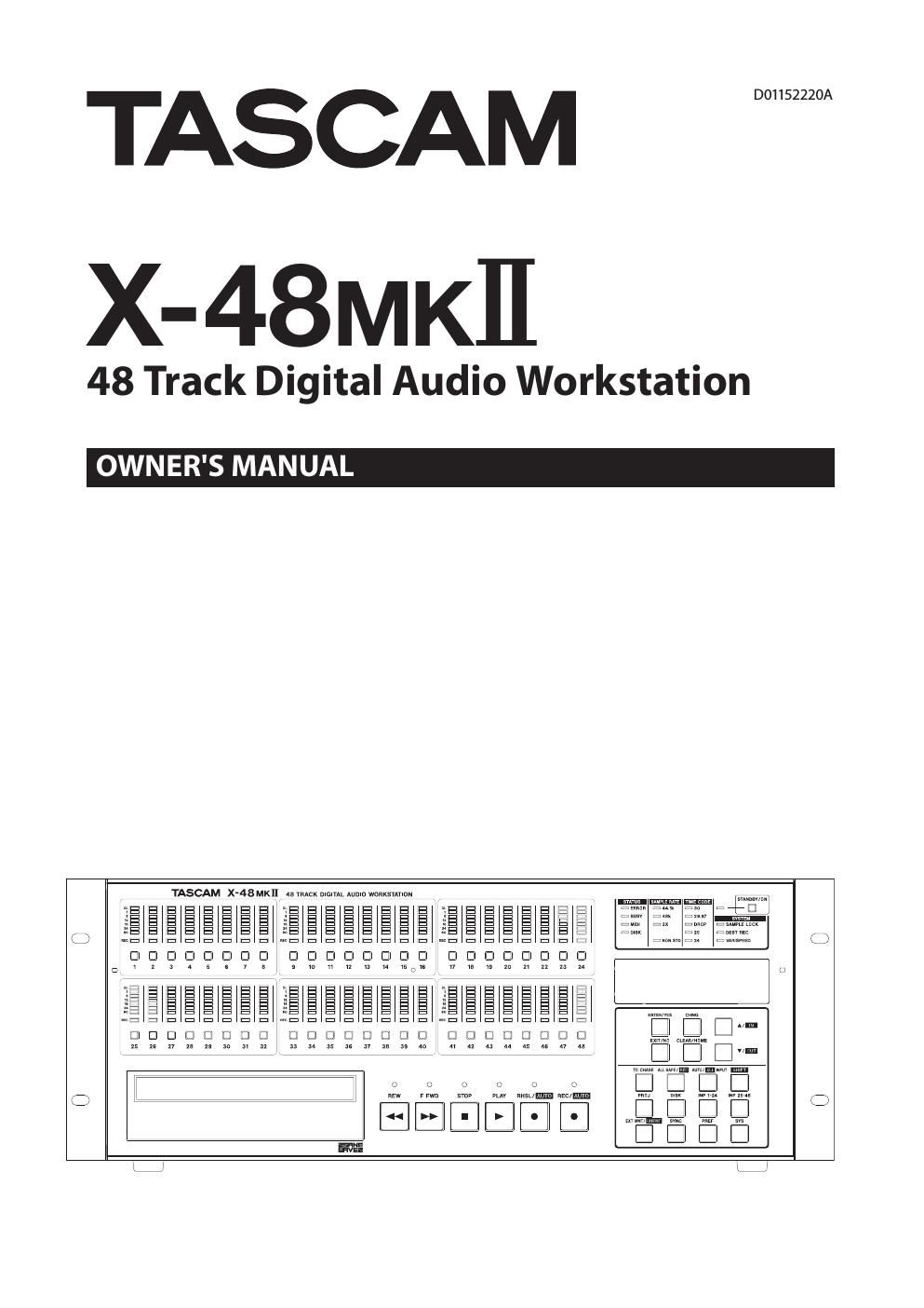 Tascam X 48 Mk2 Owners Manual