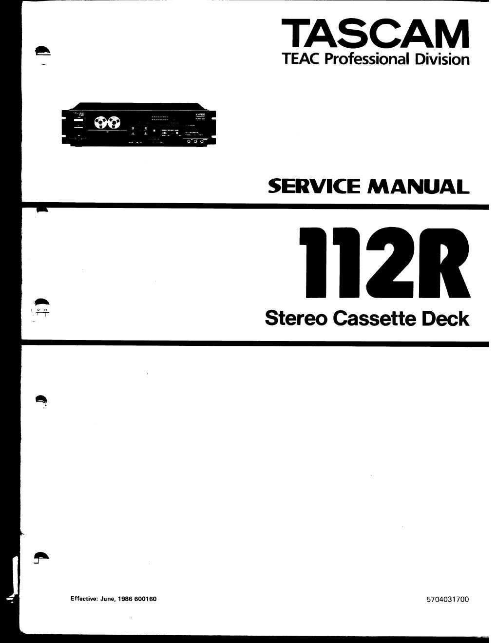 tascam 112 r service manual