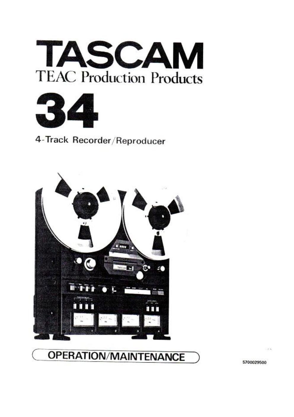 Tascam 34 Tape Deck Service Manual