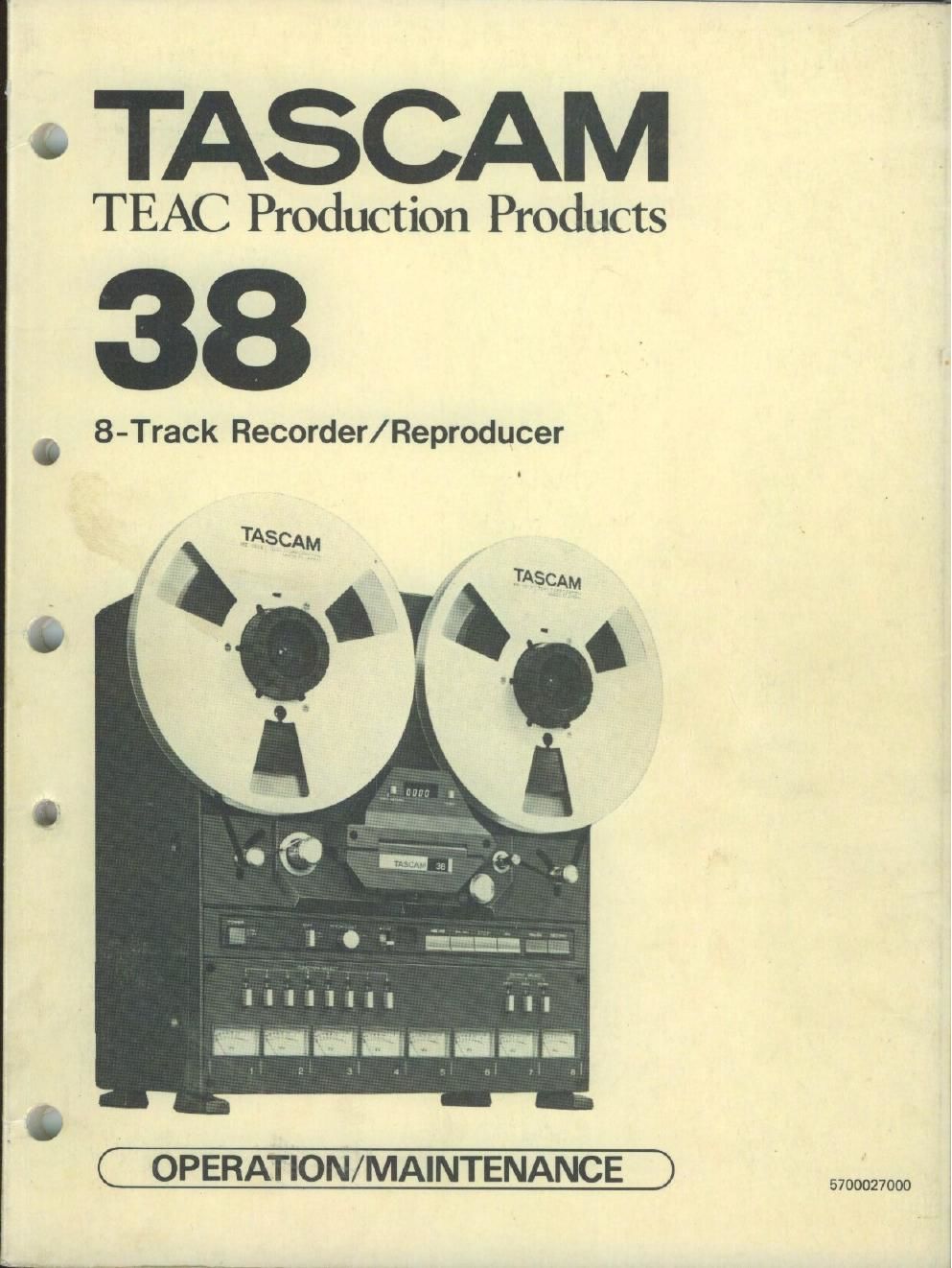 Tascam 38 8 Track Recorder Service Manual