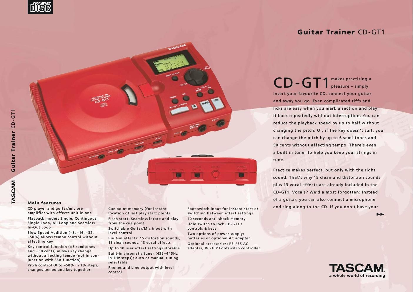 tascam cdgt 1 brochure