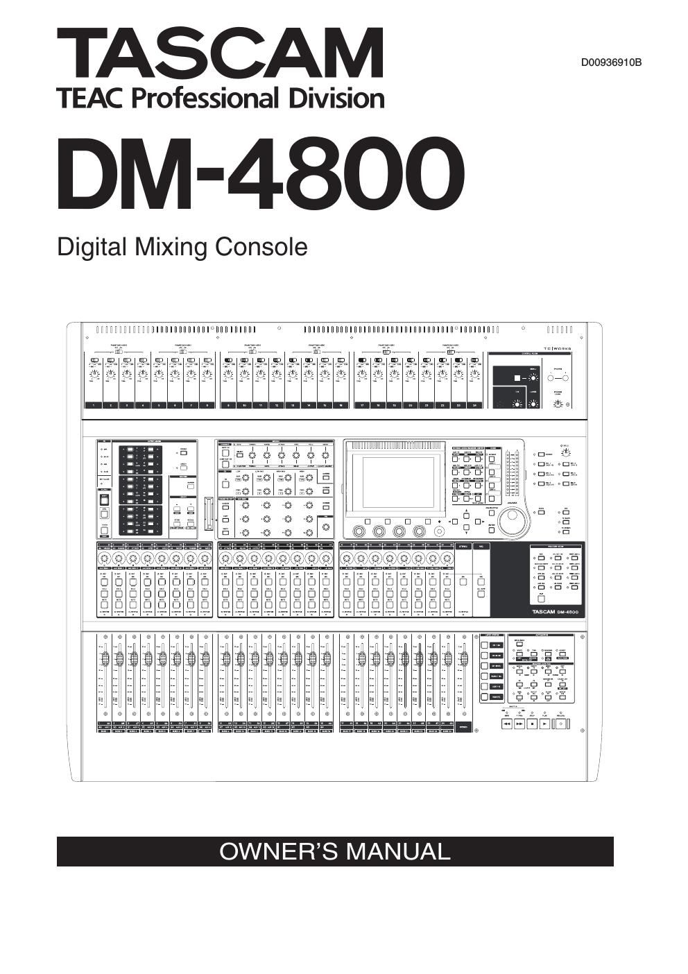 Tascam DM 4800 Owners Manual