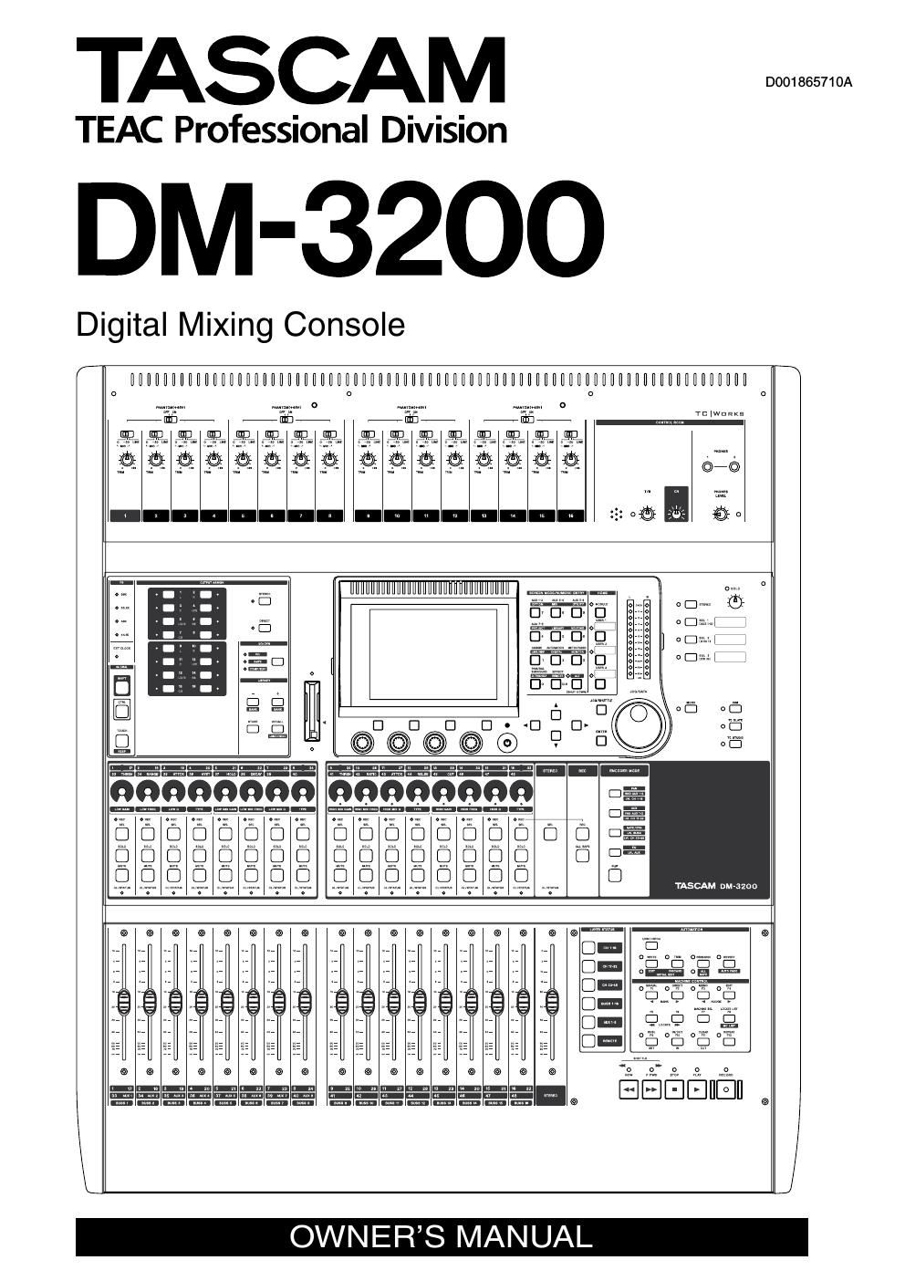 tascam dm 3200 owners manual