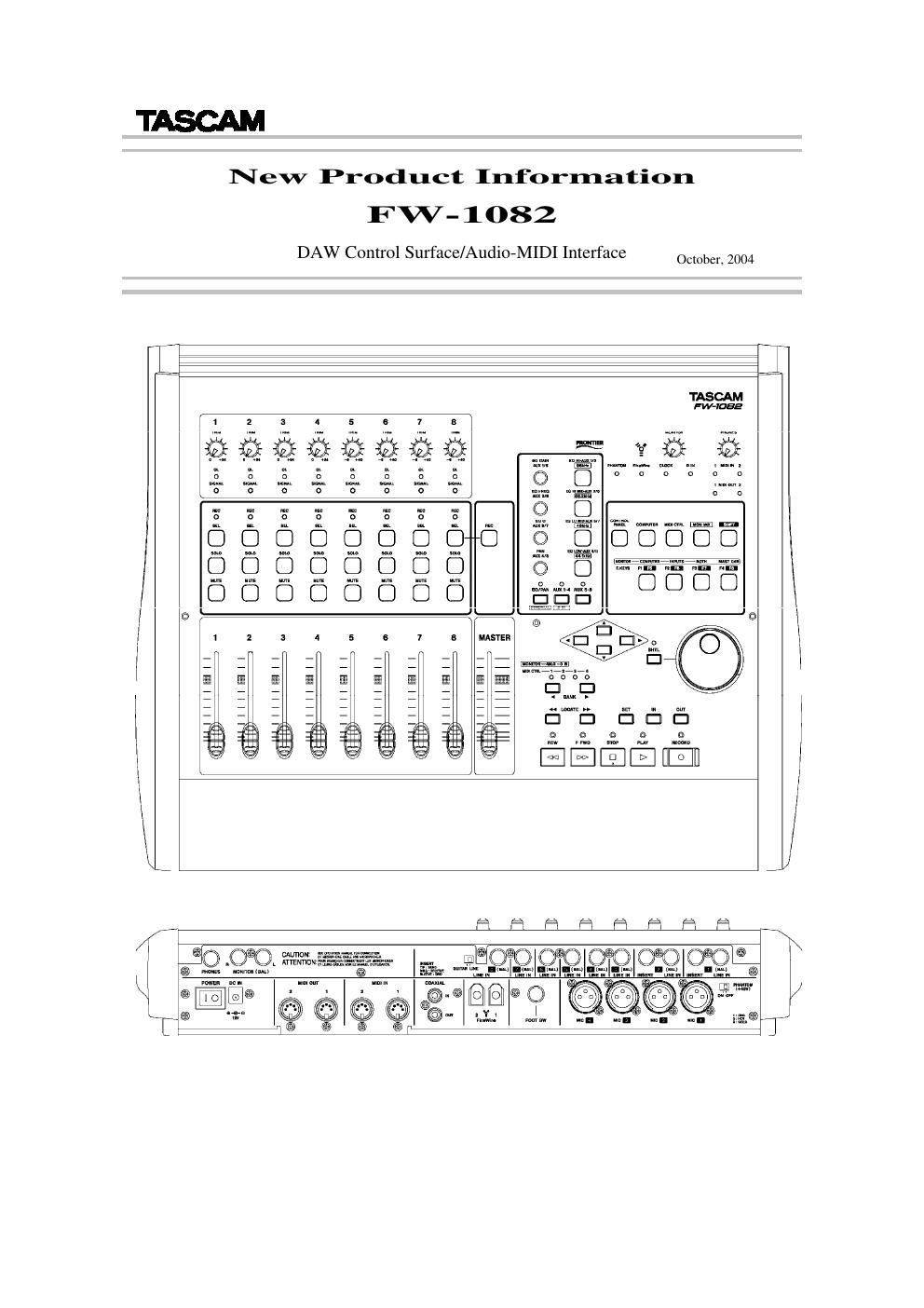 tascam fw 1082 brochure