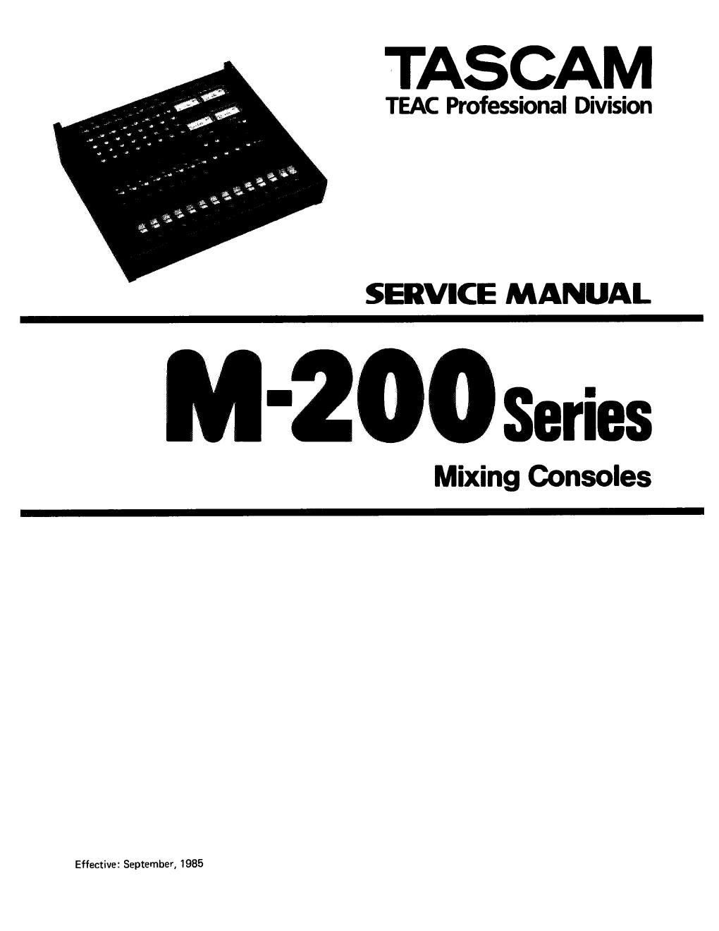 Tascam M 200 Series Mixer Service Manual
