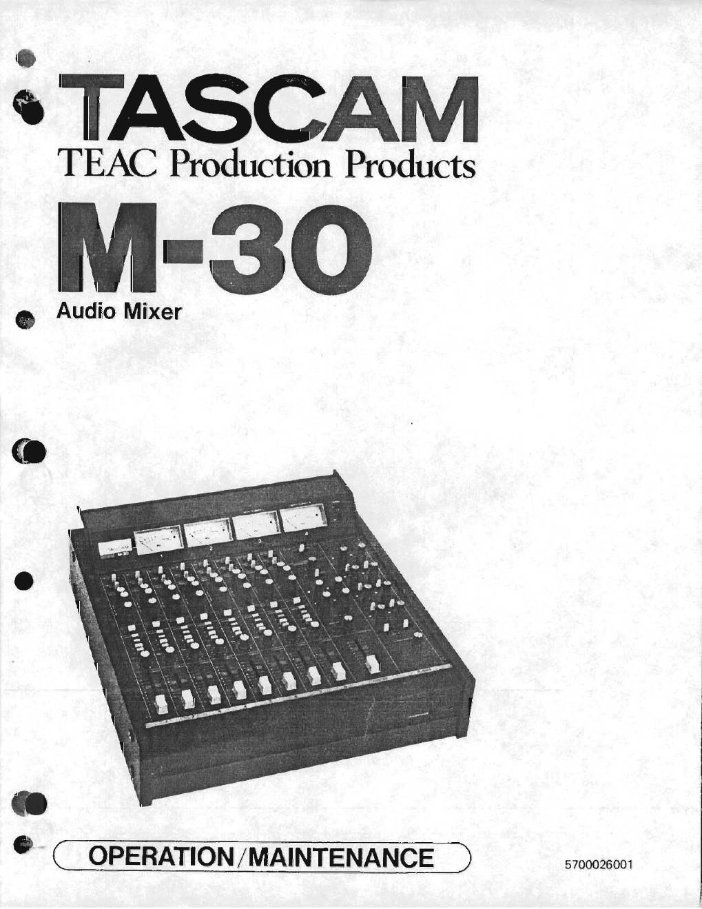 Tascam M 30 Service Manual
