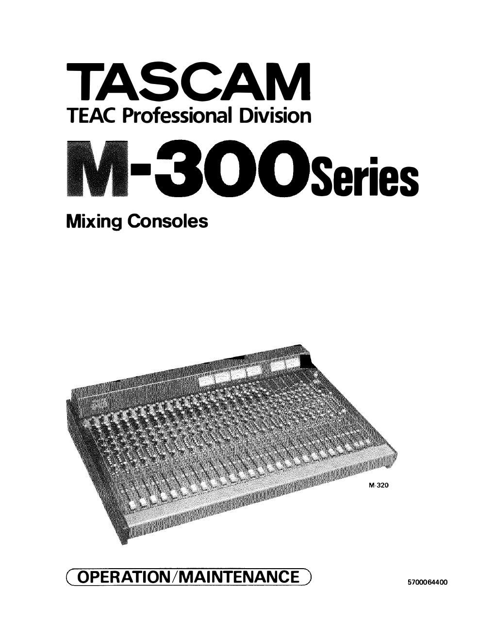 Tascam M 300 Series Mixer Service Manual