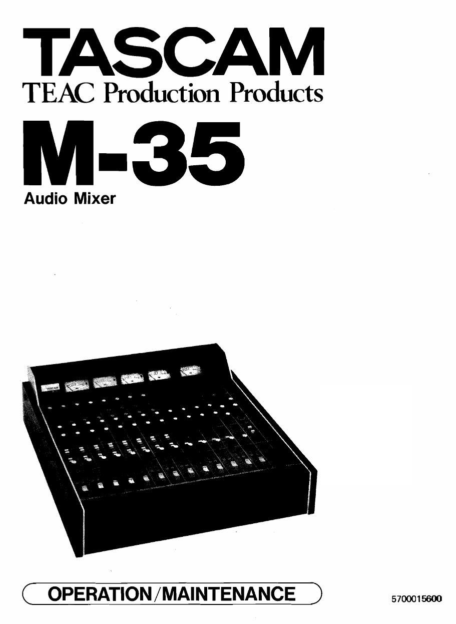 Tascam M 35 Operating Manual