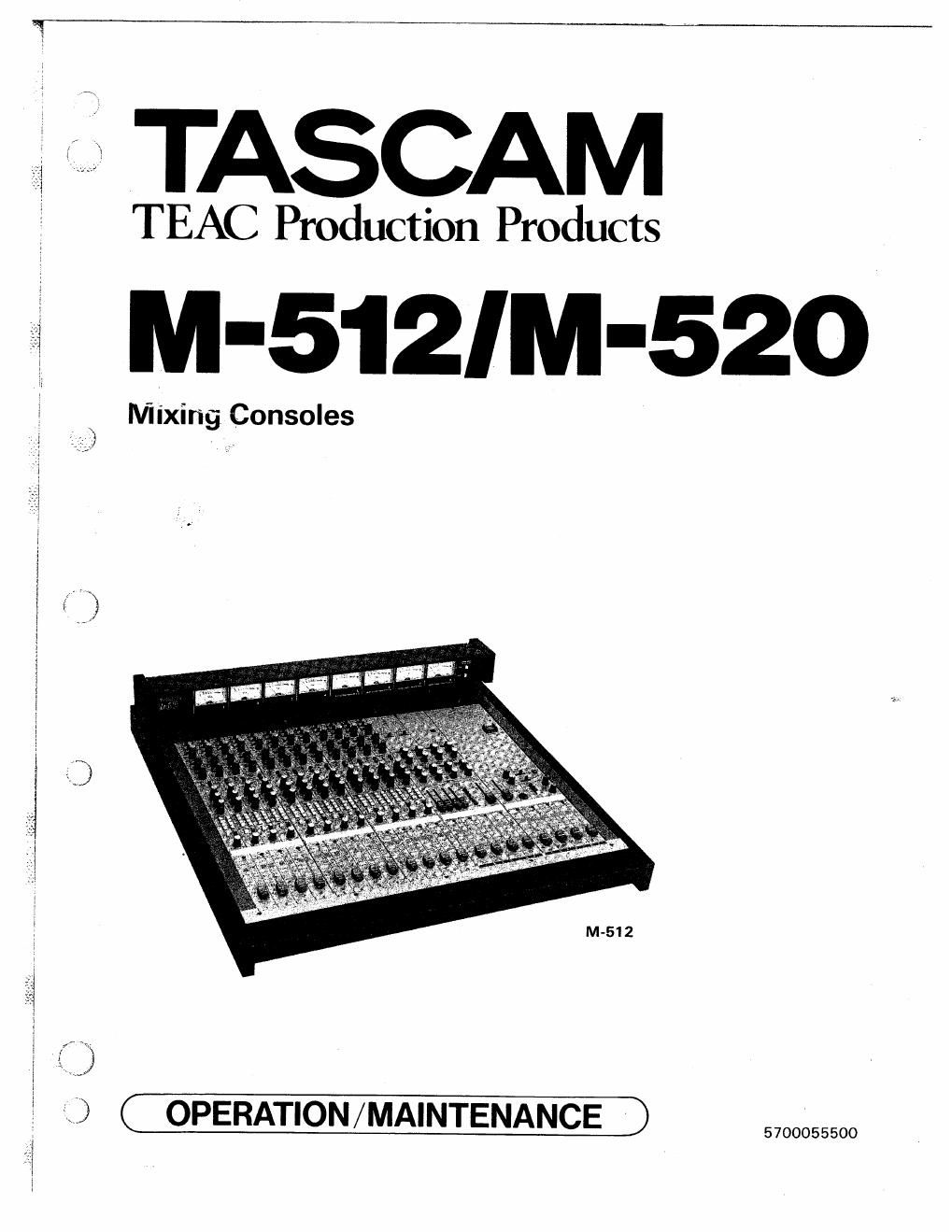 Tascam M 512 M 520 Operating Manual