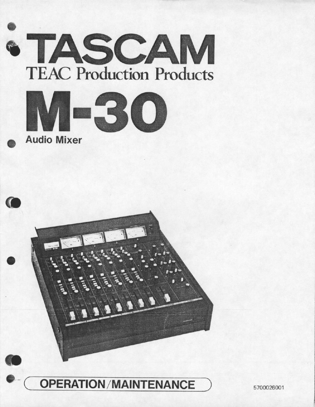 tascam m 30 owners manual