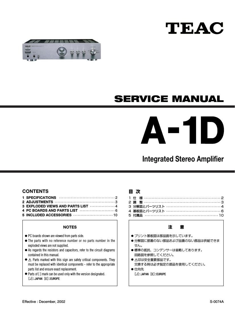 Teac A 1 D Service Manual
