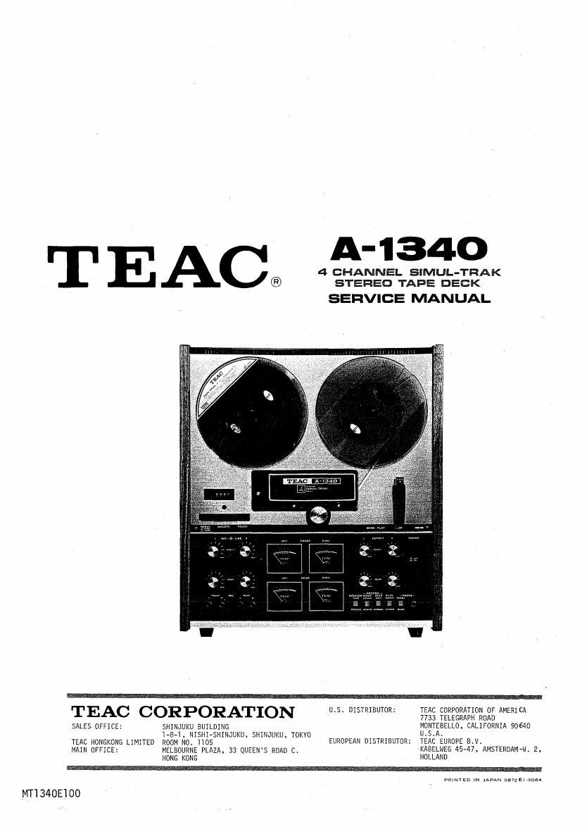 Teac A 1340 Service Manual