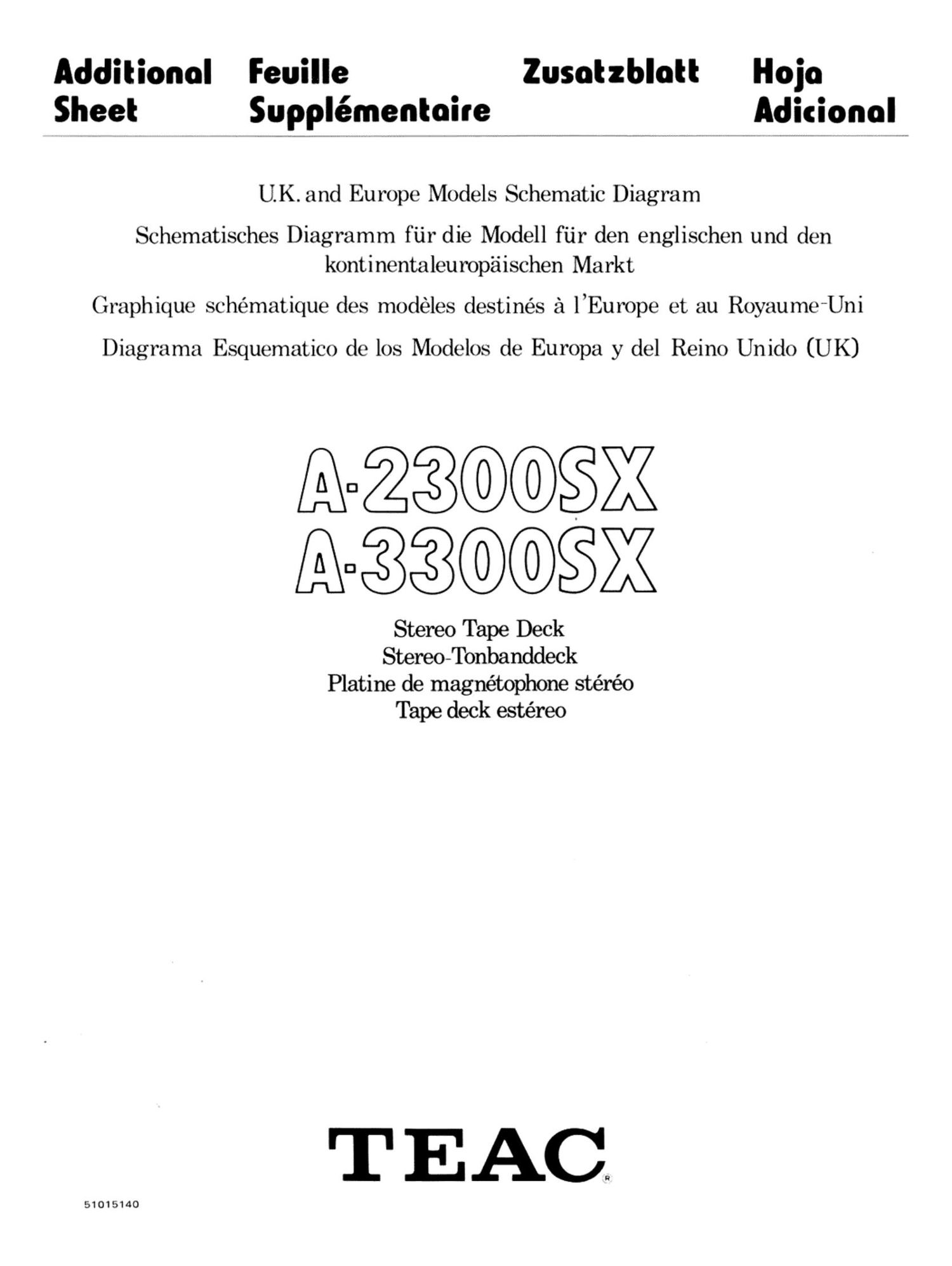 Teac A 2300 SX Schematic