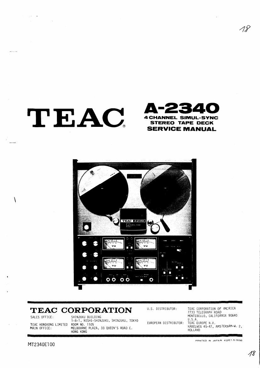 Teac A 2340 Service Manual