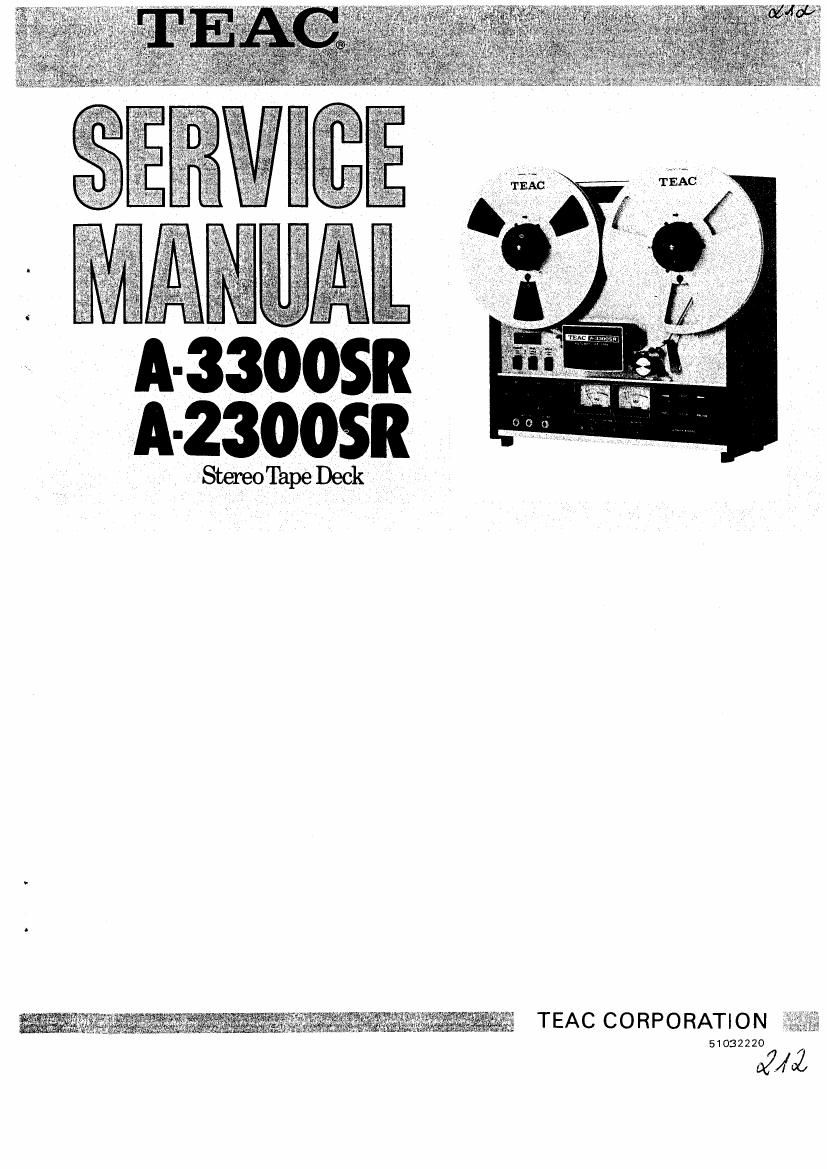 Teac A 3300 SR A 2300 SR Service Manual