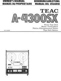 Teac A 4300 SX Owners Manual