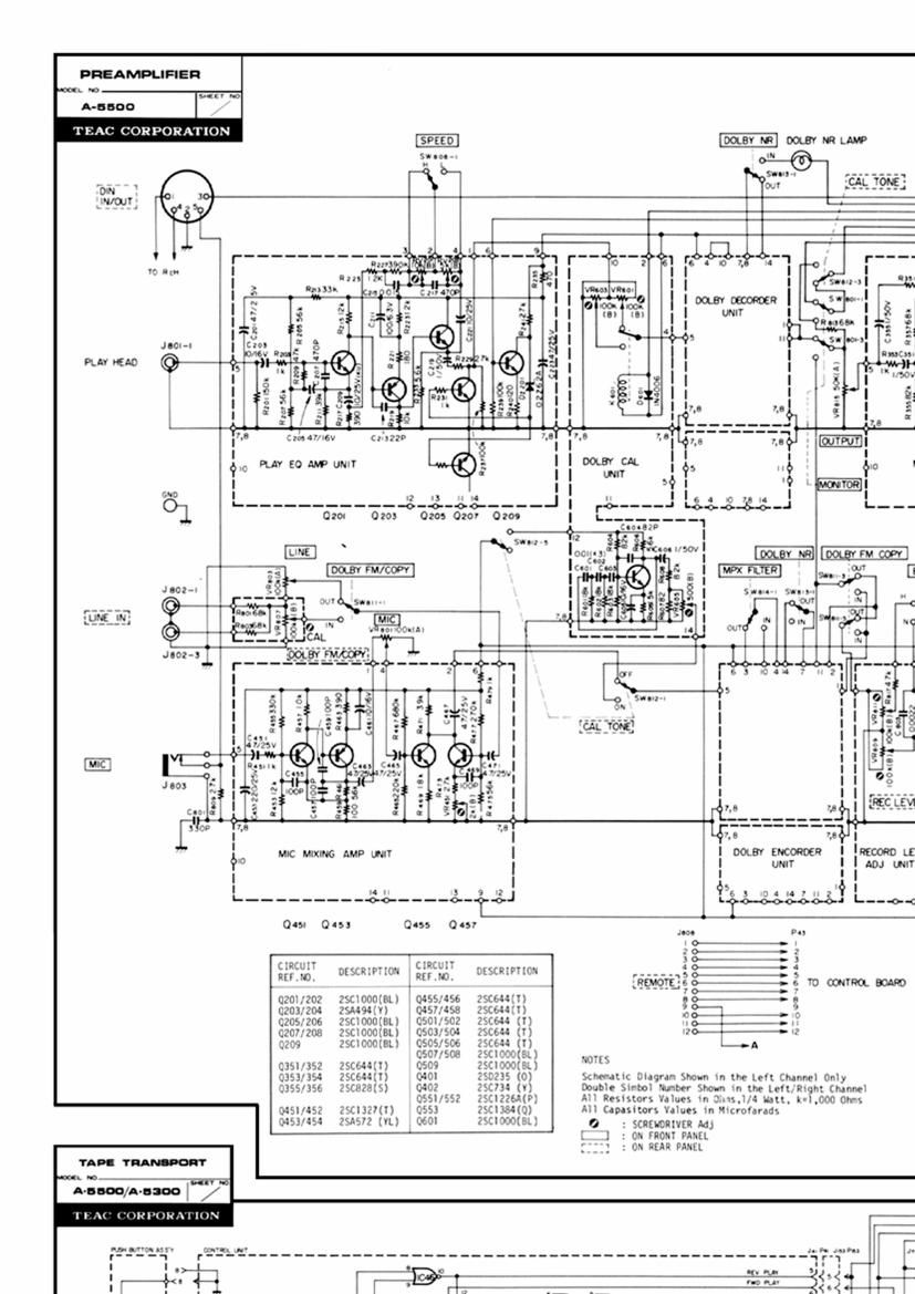 Teac A 5500 Schematic