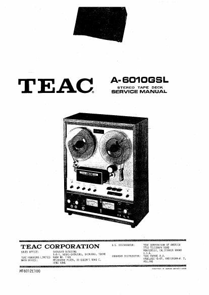 Teac A 6010 GSL Service Manual