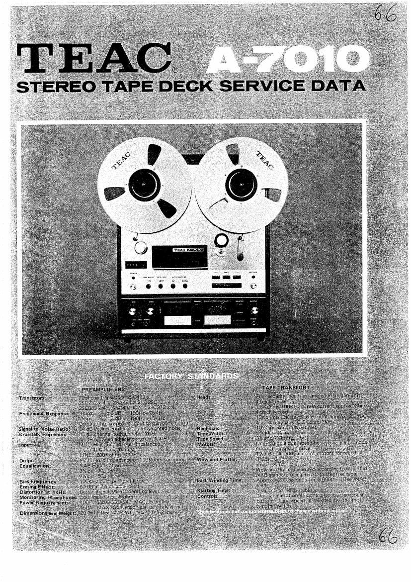 Teac A 7010 Service Manual