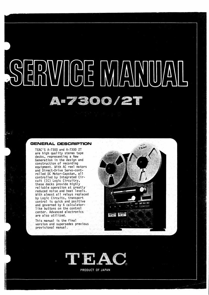 Teac A 7300 2T Service Manual