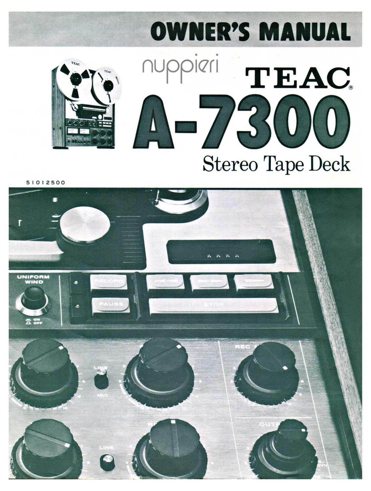 Teac A 7300 Owners Manual