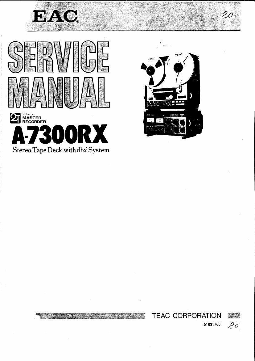 Teac A 7300 RX Service Manual