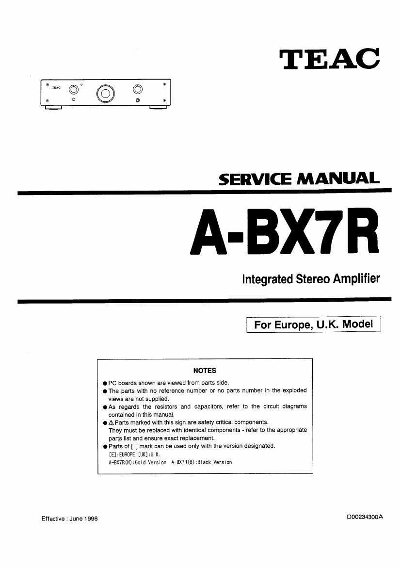 Teac A BX7R Service Manual