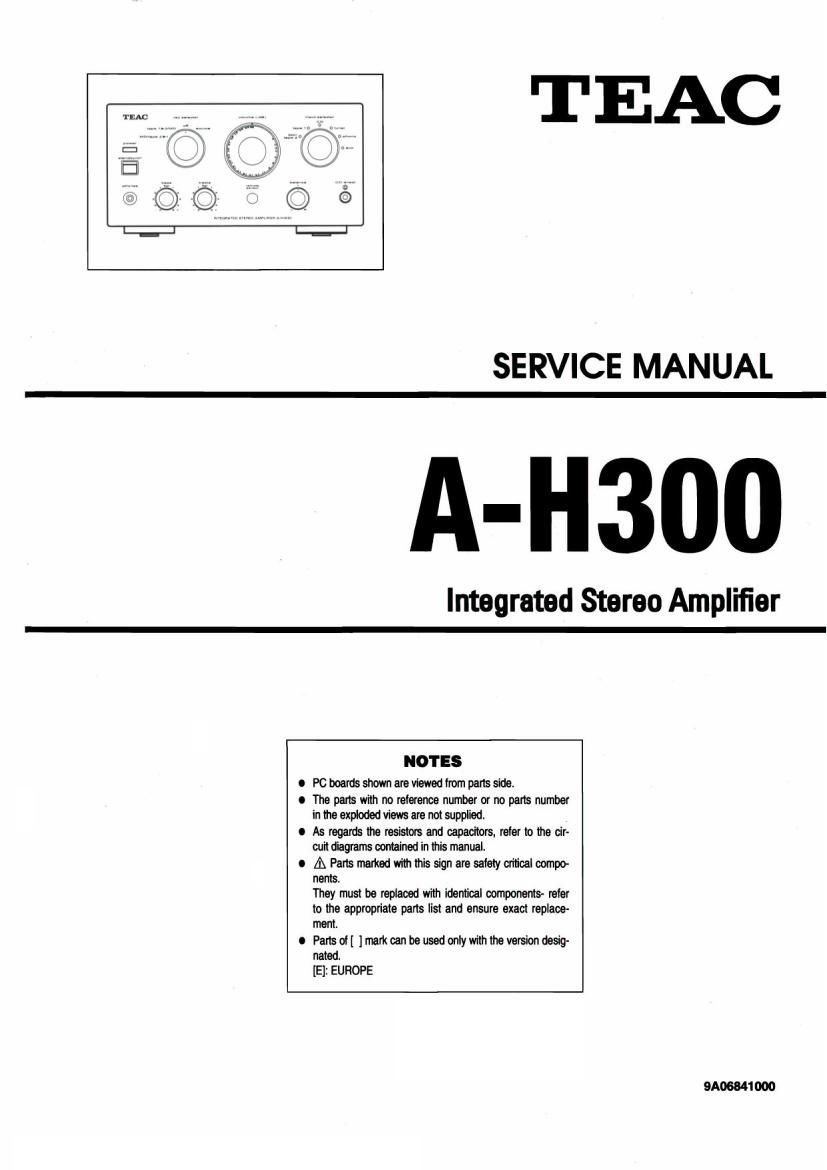 Teac A H300 Service Manual