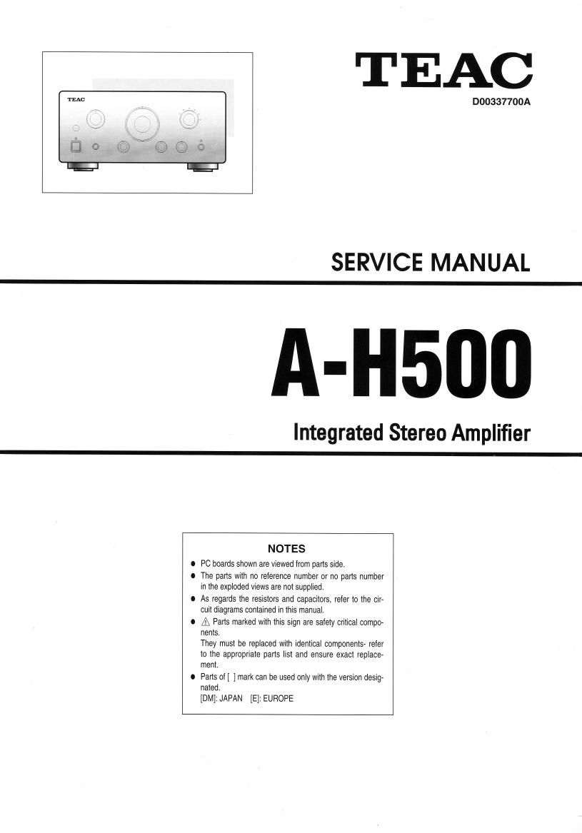 Teac A H500 Service Manual