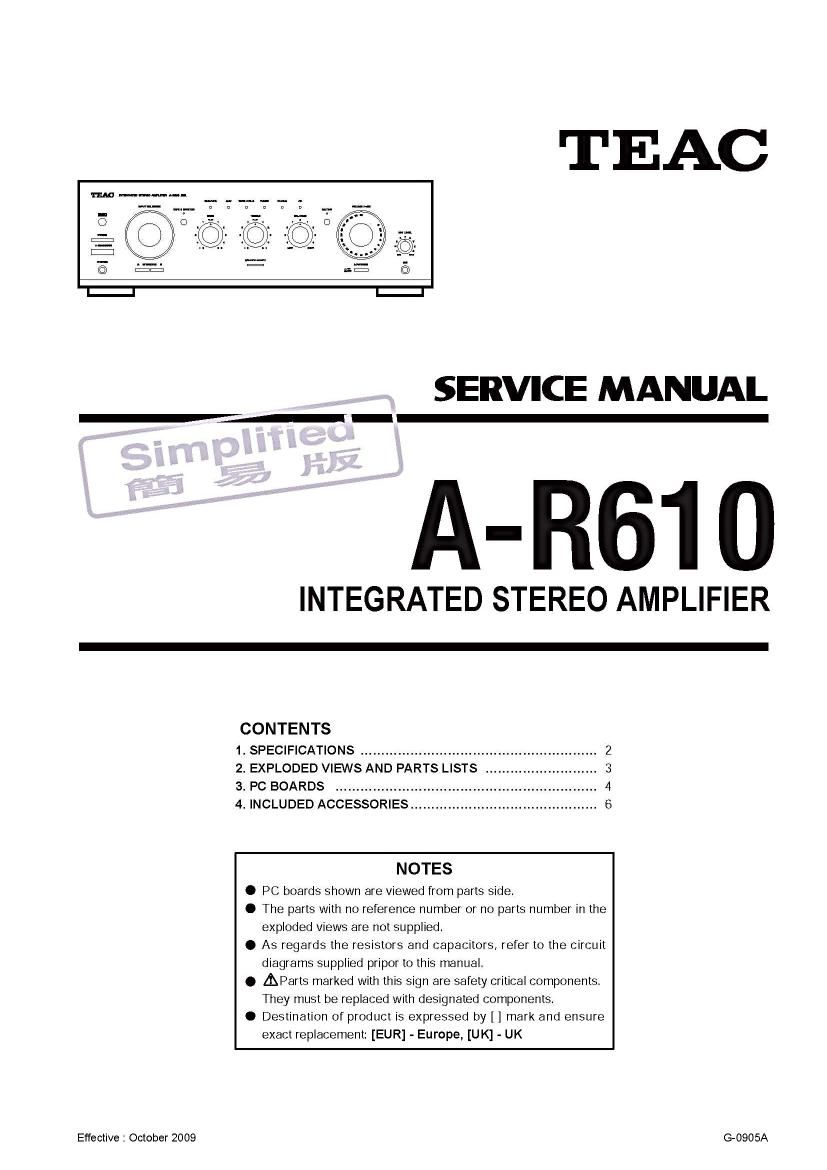 Teac A R610 Service Manual