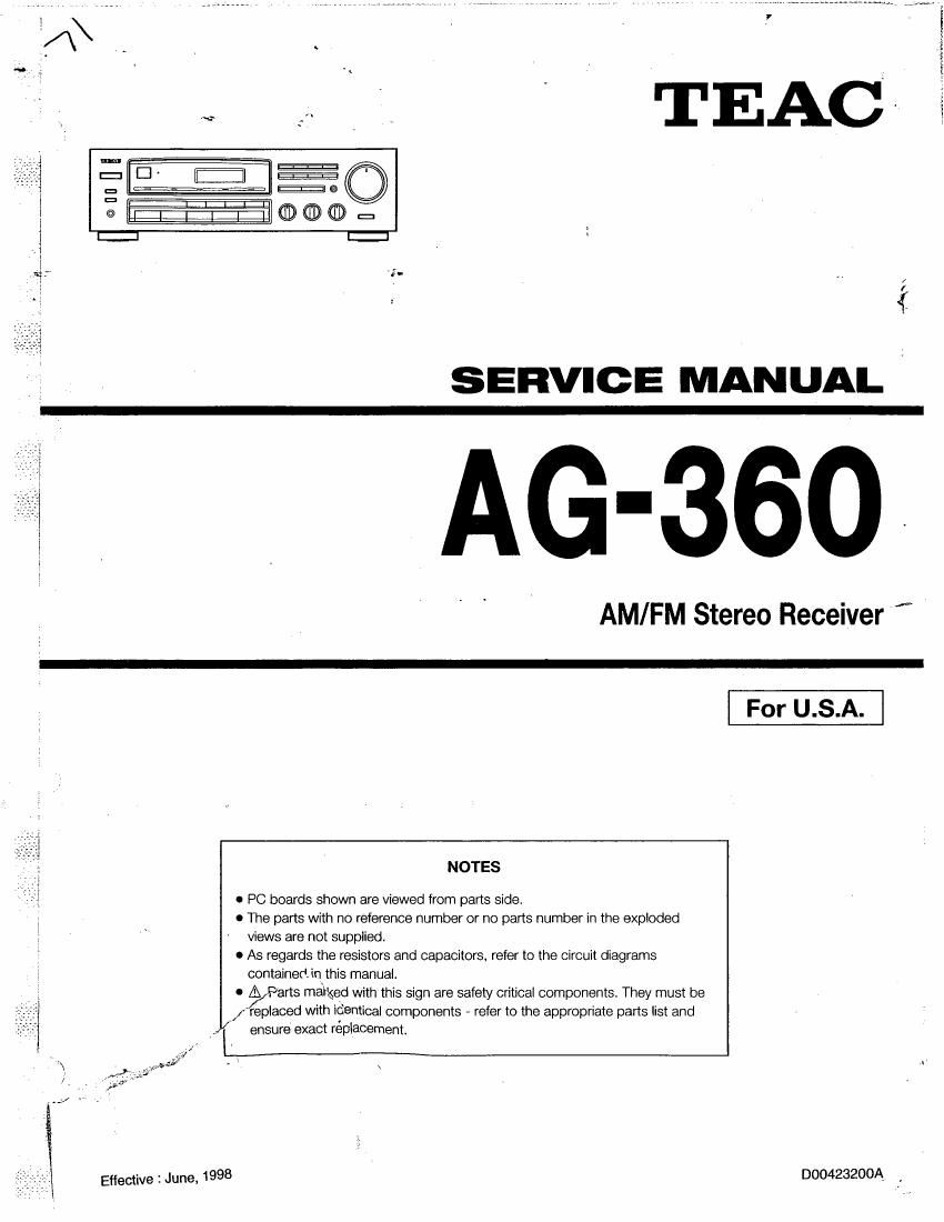 Teac AG 360 Service Manual