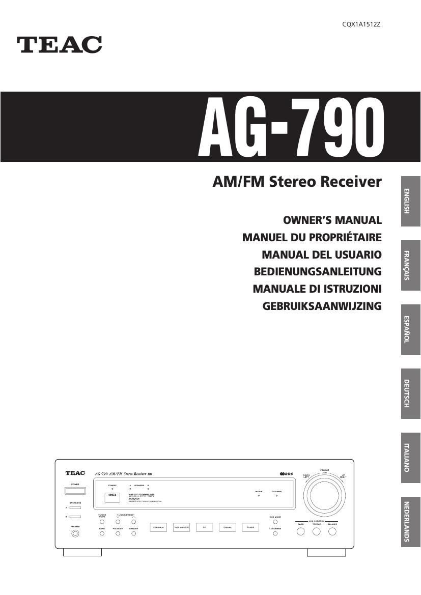 Teac AG 790A Owners Manual