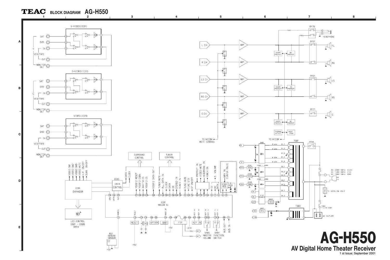 Teac AG H550 Schematic