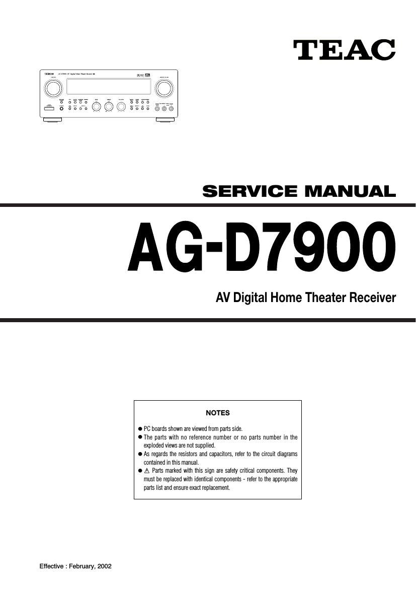 Teac AGD 7900 Service Manual