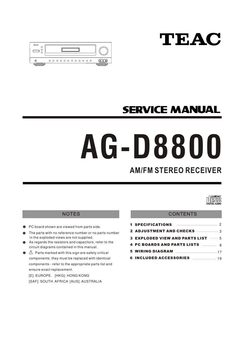Teac AGD 8800 Service Manual