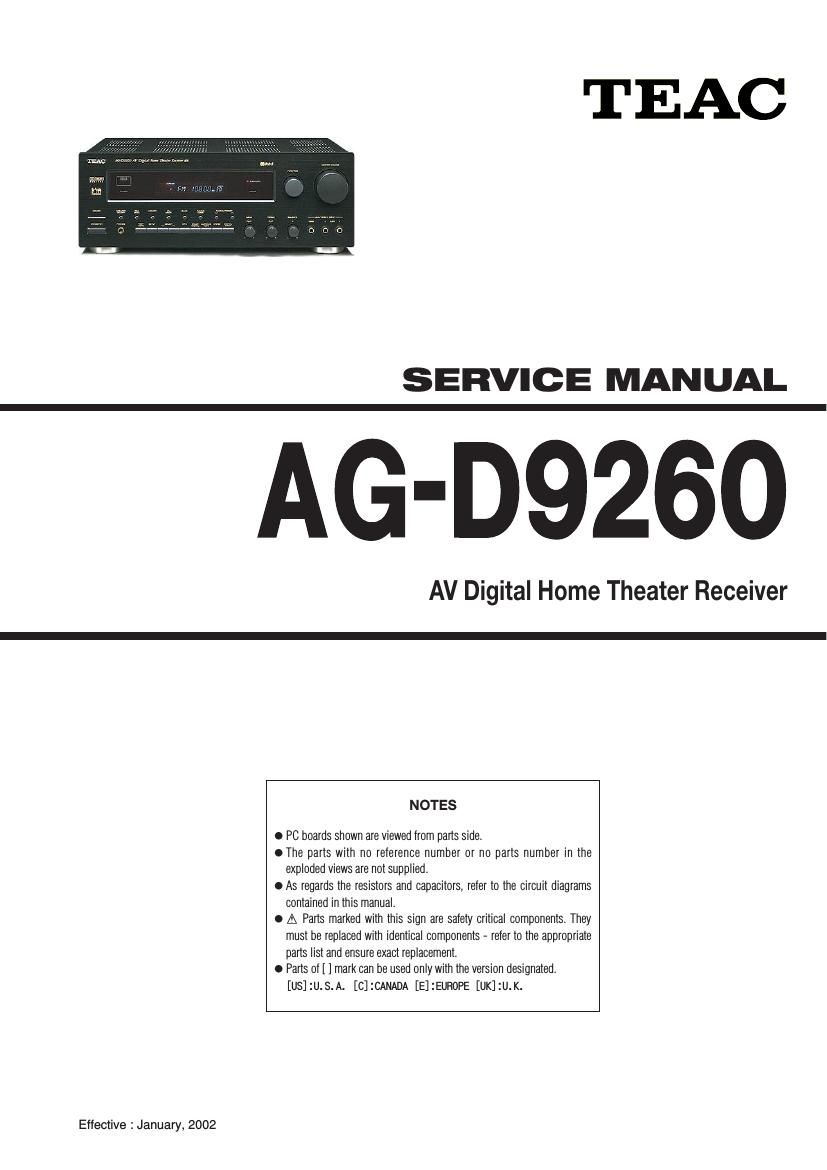 Teac AGD 9260 Service Manual