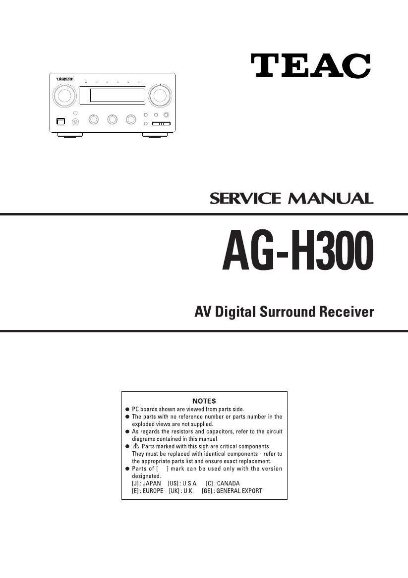 Teac AGH 300 Service Manual