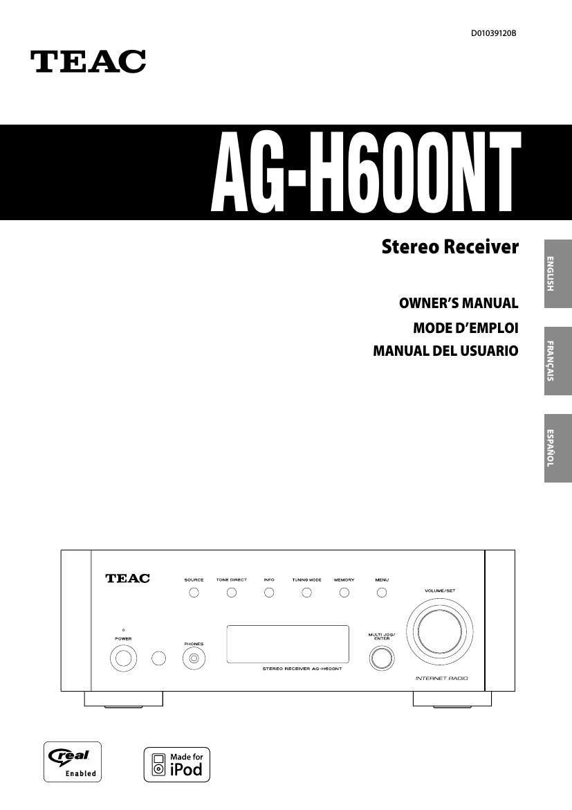 Teac AGH 600NT Owners Manual