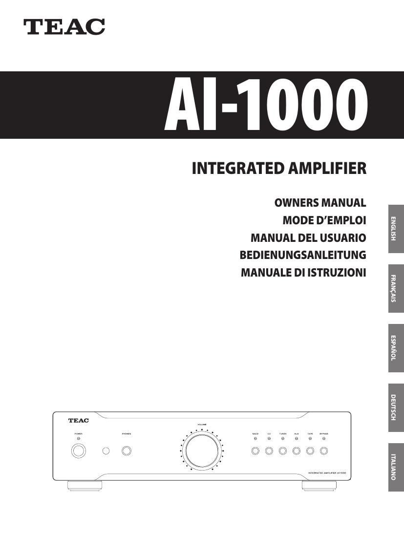 Teac AI 1000 Owners Manual