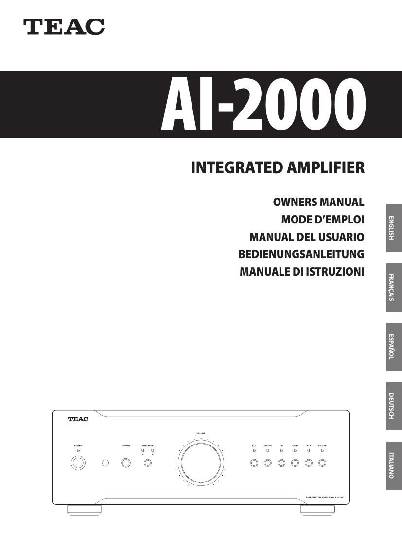 Teac AI 2000 Owners Manual