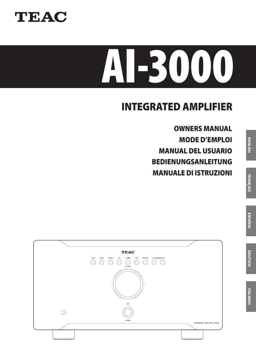Teac AI 3000 Owners Manual